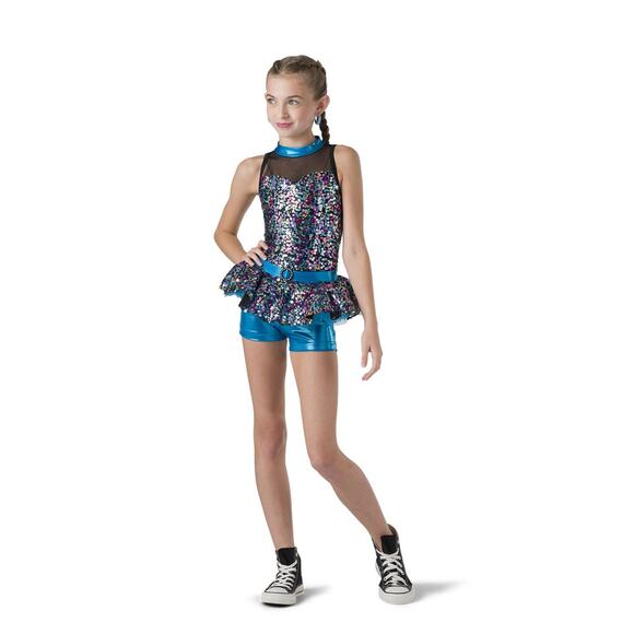 Dance Costume Medium Adult Turquoise Costume Gallery 18644 Jazz Tap  Pom - Picture 1 of 2